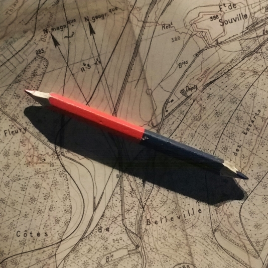 Mapping pencil on display at the Verdun Memorial Museum [Copyright 2018: A. Matthews]