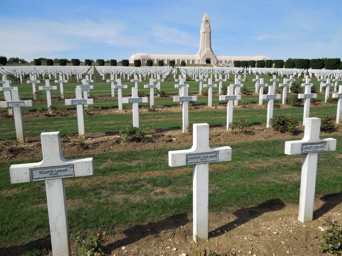 The French cemetery and the ossuary at Douaumont [Copyright 2018: A. Matthews]